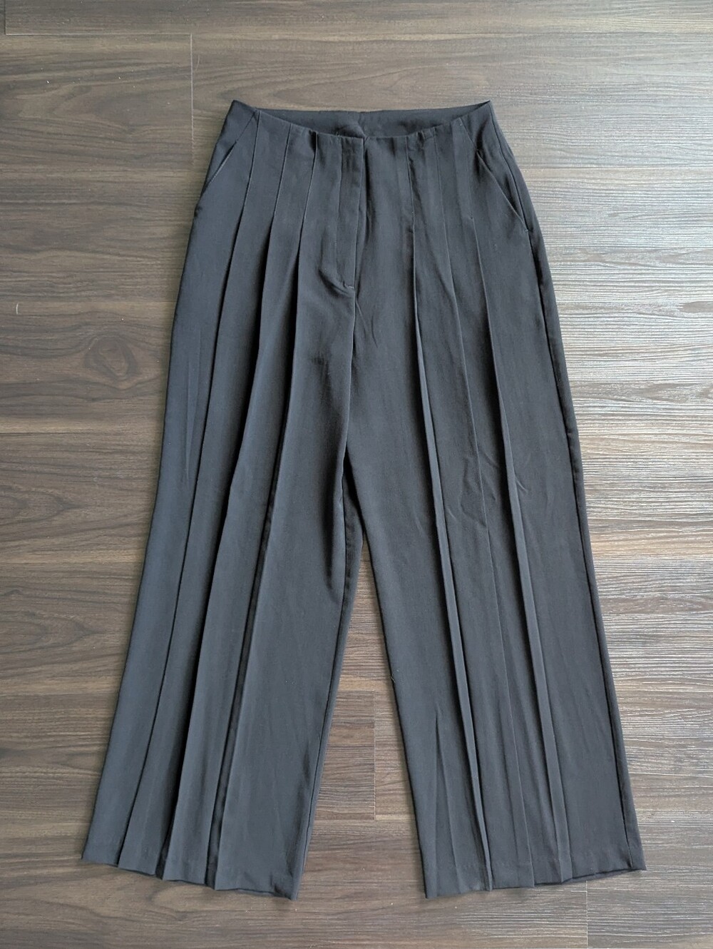 NWT Steve Madden Black Pleated Trouser Wide Leg Pants Medium Office Siren